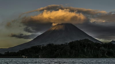 Arenal volcano at golden hour