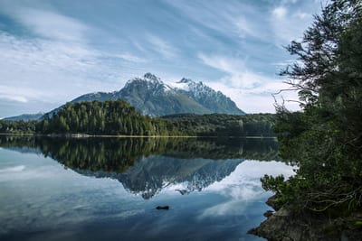 Nahuel Huapi lake mirrors the Andes near Bariloche in the Argentine lake district.