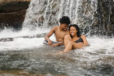 A waterfall and natural swimming pool in the Mountain Pine Ridge Forest Reserve, Belize