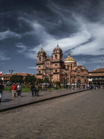 Cusco Plaza de Armas at dusk, Peru