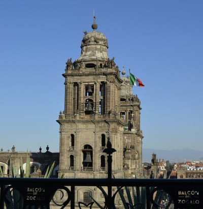 The Metropolitan Cathedral on the Zócalo in the historic center of Mexico City.
