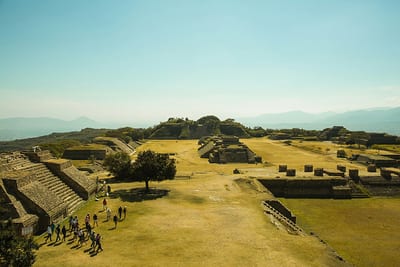 The hilltop Zapotec pyramids of Monte Albán above the Oaxaca valley, Mexico.