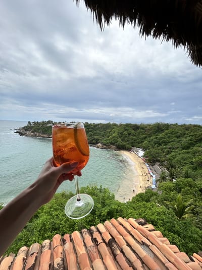 The Pacific coastline at Puerto Escondido, Oaxaca, Mexico.