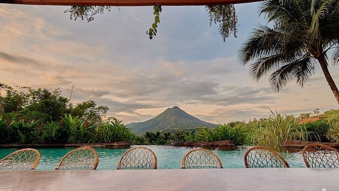 Pool with Arenal Volcano view at The Springs Resort and Spa Costa Rica